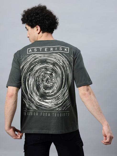 Bold Comfort: Men's Oversize Printed Cotton T-Shirt White